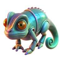 Cybernetic Chameleon A 3D Render of a Robotic Reptile png