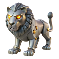 Metallic Lion Robot 3D Render of a Robotic Feline png