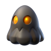 3D Render of a Cute Ghost with Glowing Eyes png