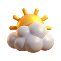 3D Render of Partly Cloudy Sunny Day Weather Icon png