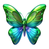 Iridescent Butterfly 3D Render of a Green and Blue Morpho png