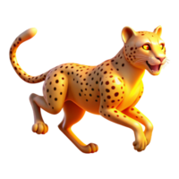 Golden Cheetah A 3D Animated Rendering of a Running Cheetah png