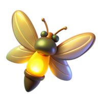 Glowing Firefly 3D Render Insect, Nature, Light, Animation, Design, Art, Graphic, Illustration, Digital, Model png