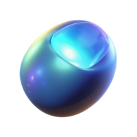 Abstract 3D Render of Iridescent Orb with Glowing Interior png