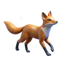 3D Render of a Red Fox with Magical Sparkles png