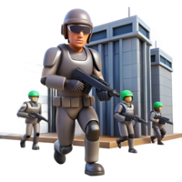 Soldiers Assaulting a Futuristic Building png