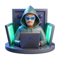 Mysterious Hacker in 3D Cybersecurity, Digital Privacy, Anonymous, Coding, Data Protection, Encryption, Virtual World, Network Security, Online Safety, Internet Security png