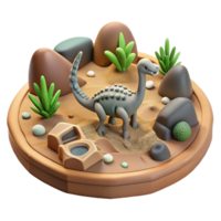 3D Render of Dinosaur in Prehistoric Habitat png