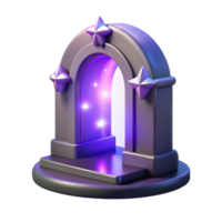Digital Render of Glowing Archway with Stars png