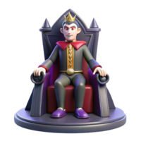 Digital Render of Cartoon King on Throne png