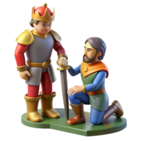 Digital Render of King and Subject with Sword png
