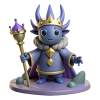 3D Render of a Fantasy King with Scepter png