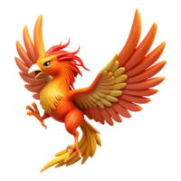 3D Render of a Mythical Firebird in Flight png