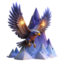 Majestic Eagle Soaring Over Crystal Mountains png