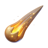Glowing Comet Tail, Space Rock, Celestial Body, Digital Render, Gold Asteroid, Meteor, Cosmic Dust, Night Sky, Sparkling Trail, Falling Star png