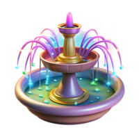Enchanted Fountain A Fantasy Water Feature with Sparkling Gems png