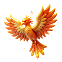 Majestic Firebird Mythical Creature with Fiery Wings and Sparkling Plume png