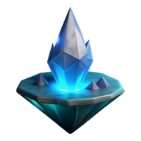 Glowing Crystal on a Floating Island 3D Render png