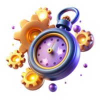 Time Management System Gears, Clock, and Productivity png
