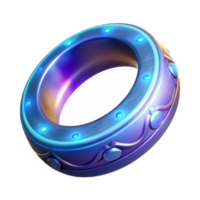 Luminous Orb A 3D Render of a Futuristic, Ornate Ring with Glowing Lights png