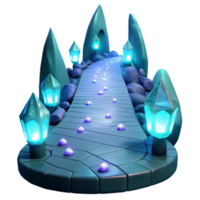 Enchanted Crystal Path Glowing Gems and Mystical Lanterns png