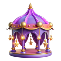Enchanted Gazebo 3D Render of a Magical Starlit Pavilion png