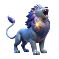 Majestic Roaring Lion 3D Render of a Mystical Creature png