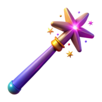 Magical Star Wand 3D Render of Fantasy Item png