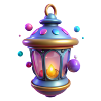 3D Render of a Festive Lantern with Colorful Spheres png