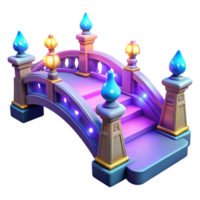 Enchanted Arch Bridge 3D Model of a Fantasy Bridge with Lights and Pillars png