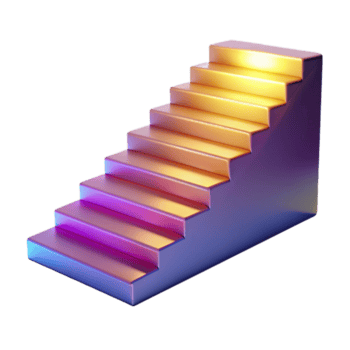 Abstract Gradient Staircase 3D Render of Ascendancy and Progress png