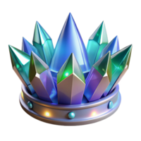 Radiant Crystal Crown A 3D Render of a Sparkling Gemstone Regalia png