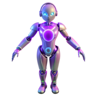 Futuristic Robot Design A 3D Model of a Childlike Android with Glowing Core png