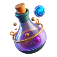 Enchanted Potion Magical Elixir with Glowing Particles png