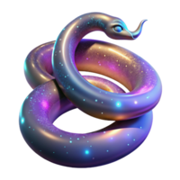 Cosmic Serpent A 3D Render of a Glowing, Intertwined Snake png