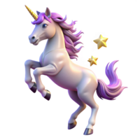 Magical Unicorn Leaping with Golden Stars png