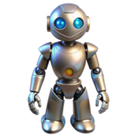 Friendly Robot 3D Render of a Futuristic Metallic Bot png