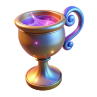 Glowing Chalice A 3D Render of a Magical Goblet png