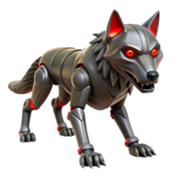 Robotic Wolf Mechanical Canine with Illuminated Eyes png