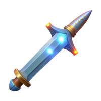 Luminous Dagger Fantasy Game Weapon with Glowing Gems png
