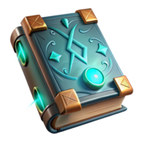 Enchanted Book Mystical Grimoire with Luminescent Gems png