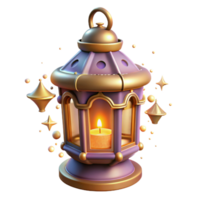Illuminated Lantern A 3D Render of a Festive Light png