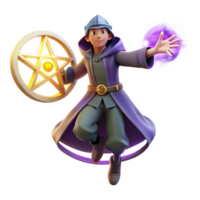 Young Apprentice Wizard Casting Magical Spells png