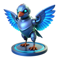 Cybernetic Avian Robot 3D Render of a Futuristic Mechanical Bird png