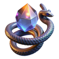Serpentine Gem A 3D Render of a Snake and Crystal png