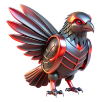 Robotic Avian Armored Bird of Prey 3D Render png