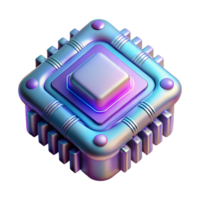 Abstract 3D Render of Futuristic Technology Chip png