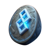 Glowing Symbol on Stone Disc 3D Render of Abstract Design png