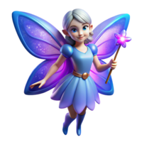 Enchanted Fairy with Glittering Wings and Magic Wand png