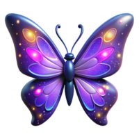 Luminous Galaxy Butterfly A 3D Render of a Sparkling Insect png